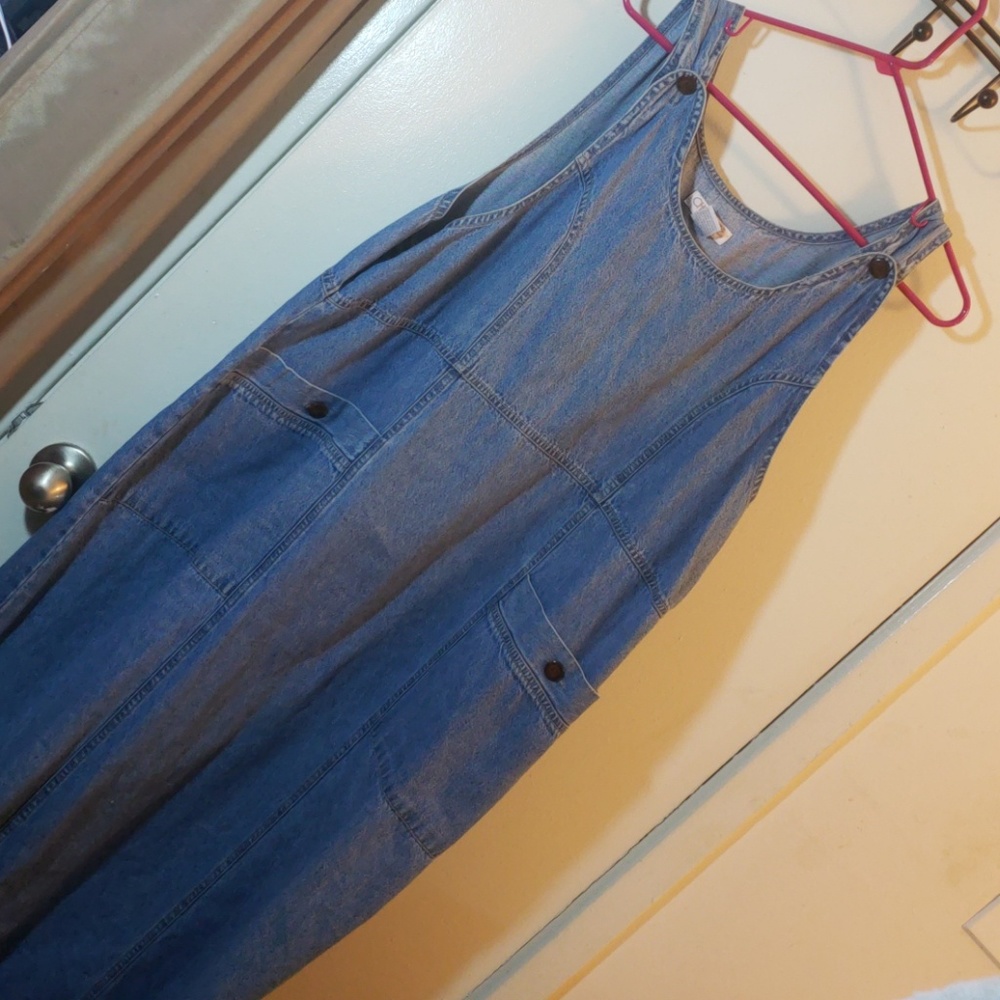 Denim overall dress